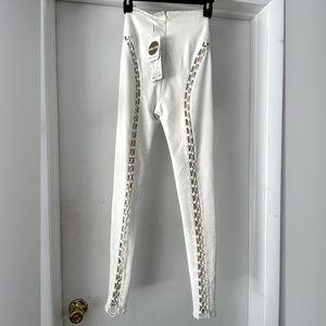 NWT Oh Polly suede like lace up pants